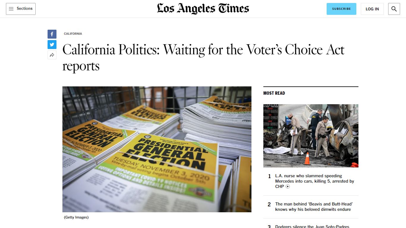 California Politics: Waiting for the Voter's Choice Act ...